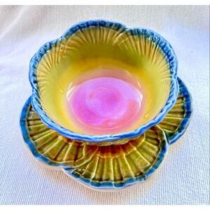 Jay Willfred Andrea By Sadek Portugal Art Pottery Scalloped Bowl And Plate Set